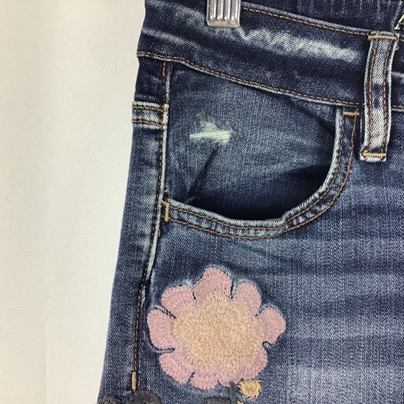 American Eagle Outfitters Embroidered Super Hi-Rise Jegging Distressed Jeans - Picture 5 of 13